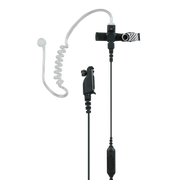 Écouteur noir avec tube acoustique, microphone et bouton PTT - EAN30-P
